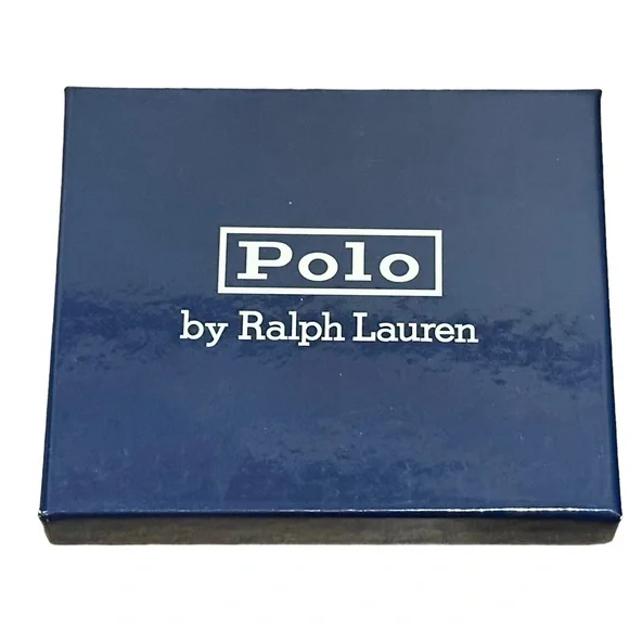 Polo Ralph Lauren Bear Stripped Needlepoint Leather Wallet NWT - Picture 4 of 8
